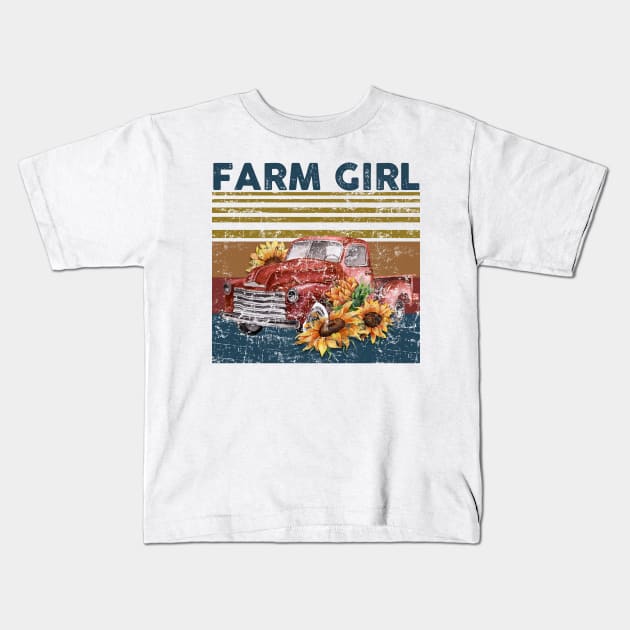 Farm Girl Kids T-Shirt by nicholsoncarson4